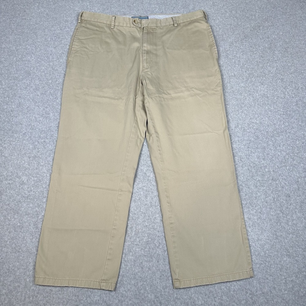 PETER MILLAR Pants 36x26 Khaki Pima Cotton Raleigh Washed Twill Chino Flat Front